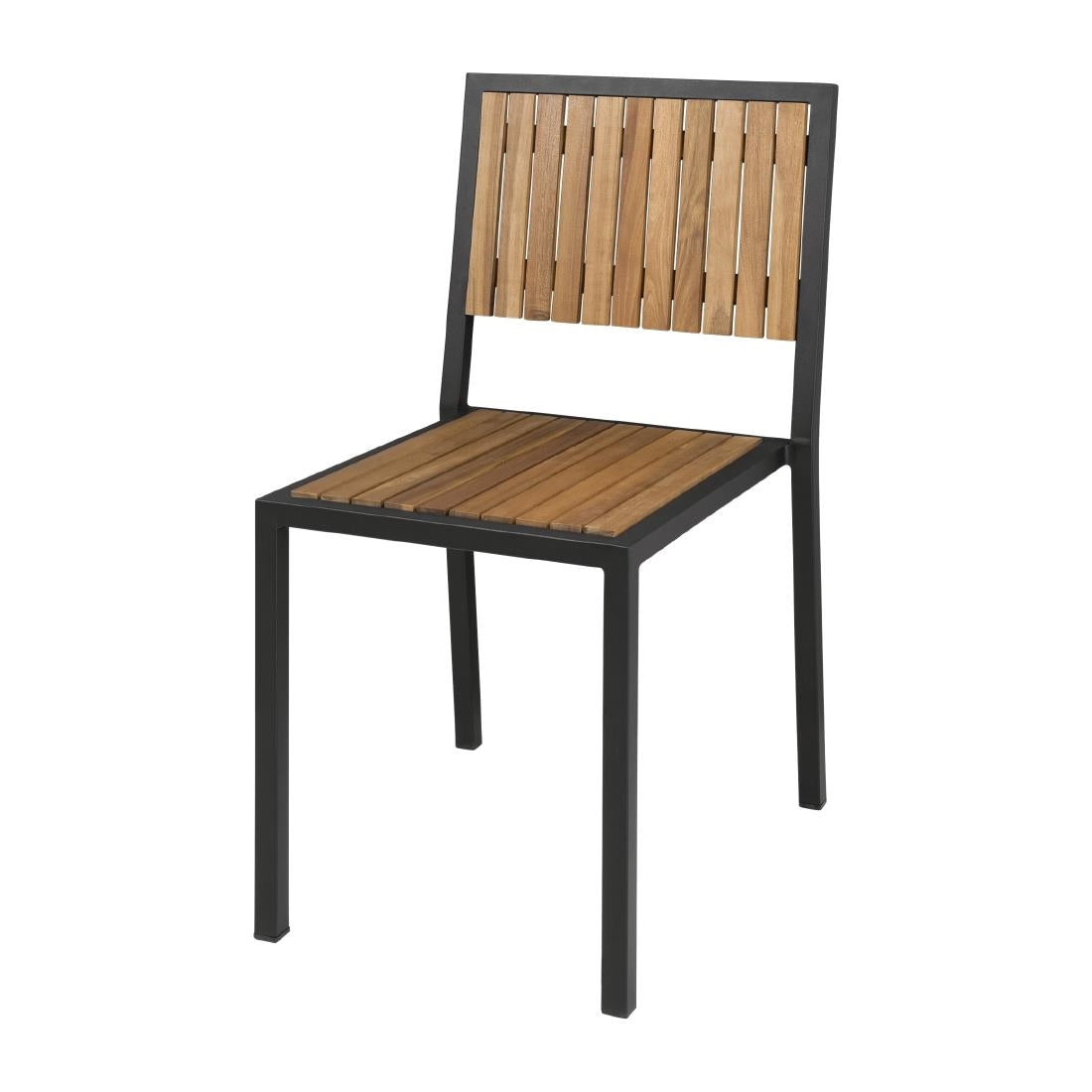 Bolero Steel & Acacia Side Chairs (4 Pack) • PAS-DS150