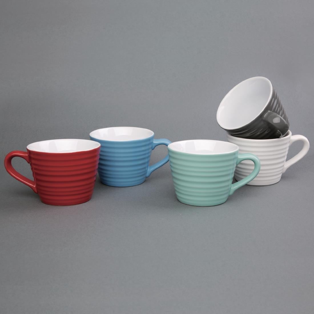 Olympia Cafe Mug Aqua Ripple - 230ml (6 Pack) (Pack of 6) • PAS-DH640