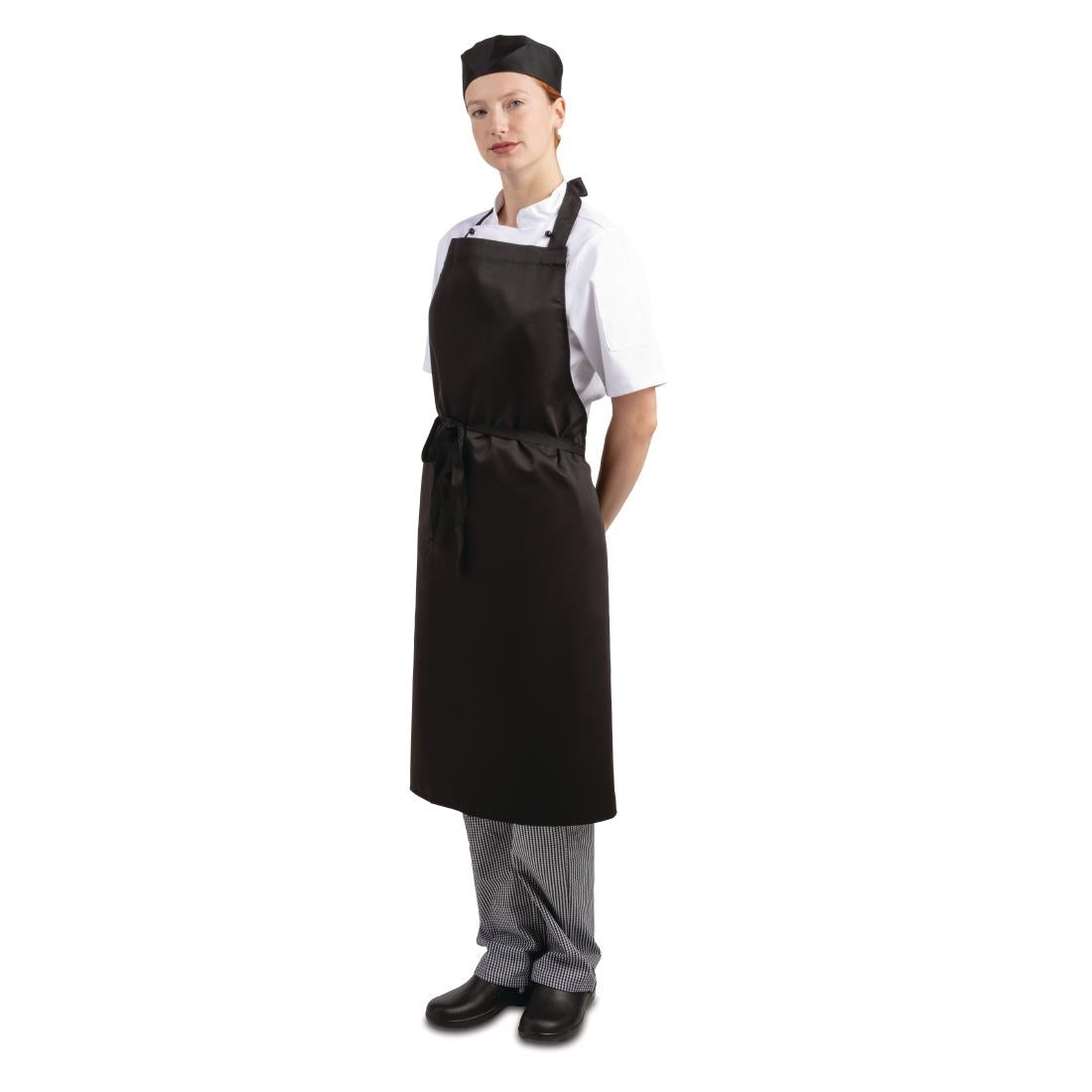 Whites Bib Apron Polycotton Black • PAS-A279