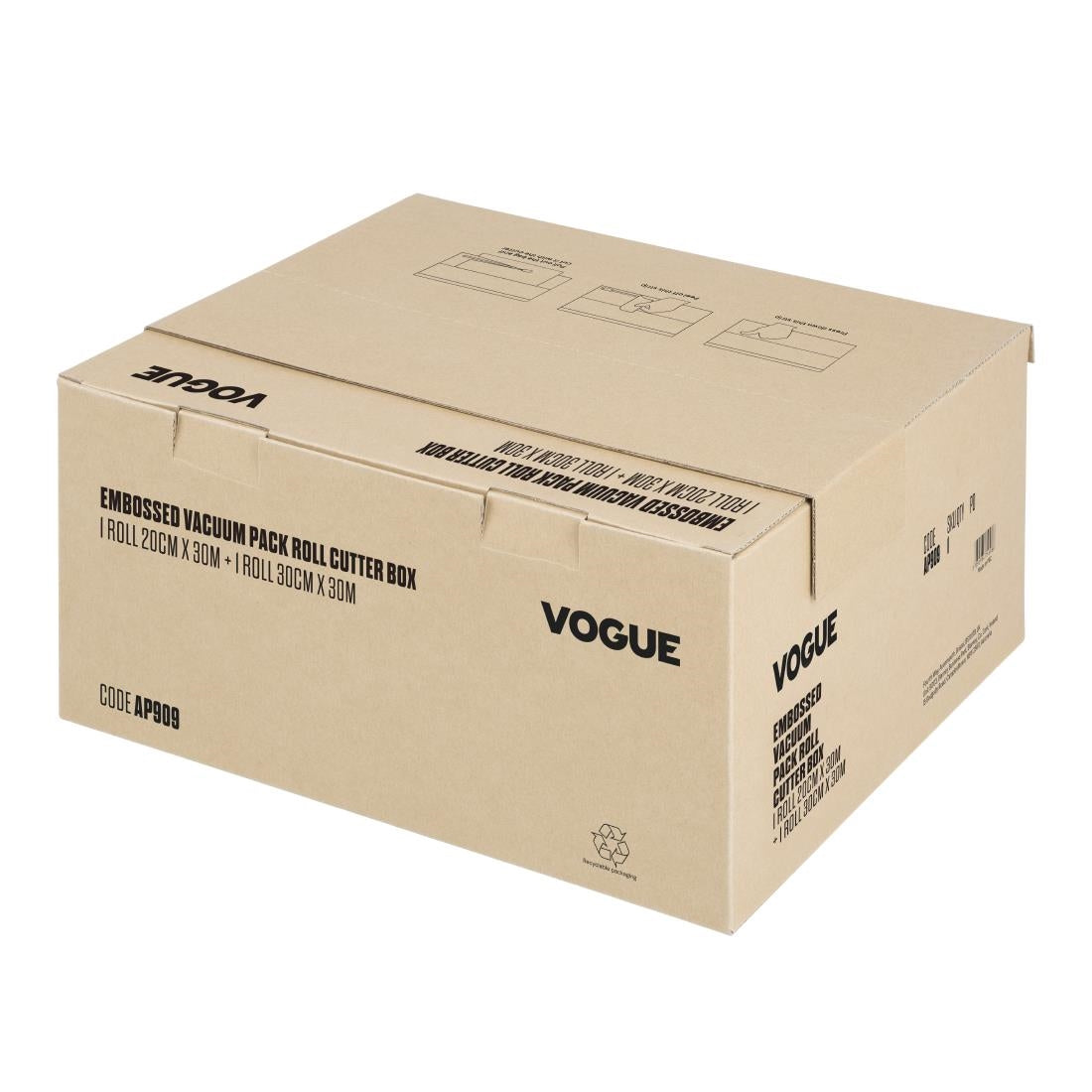 Vogue Vacuum Pack Roll with Cutter Box (Embossed) 200mm & 300mm Twin Pack (Twin Pack | 200mm x 30m & 300mm x 30m) • PAS-AP909