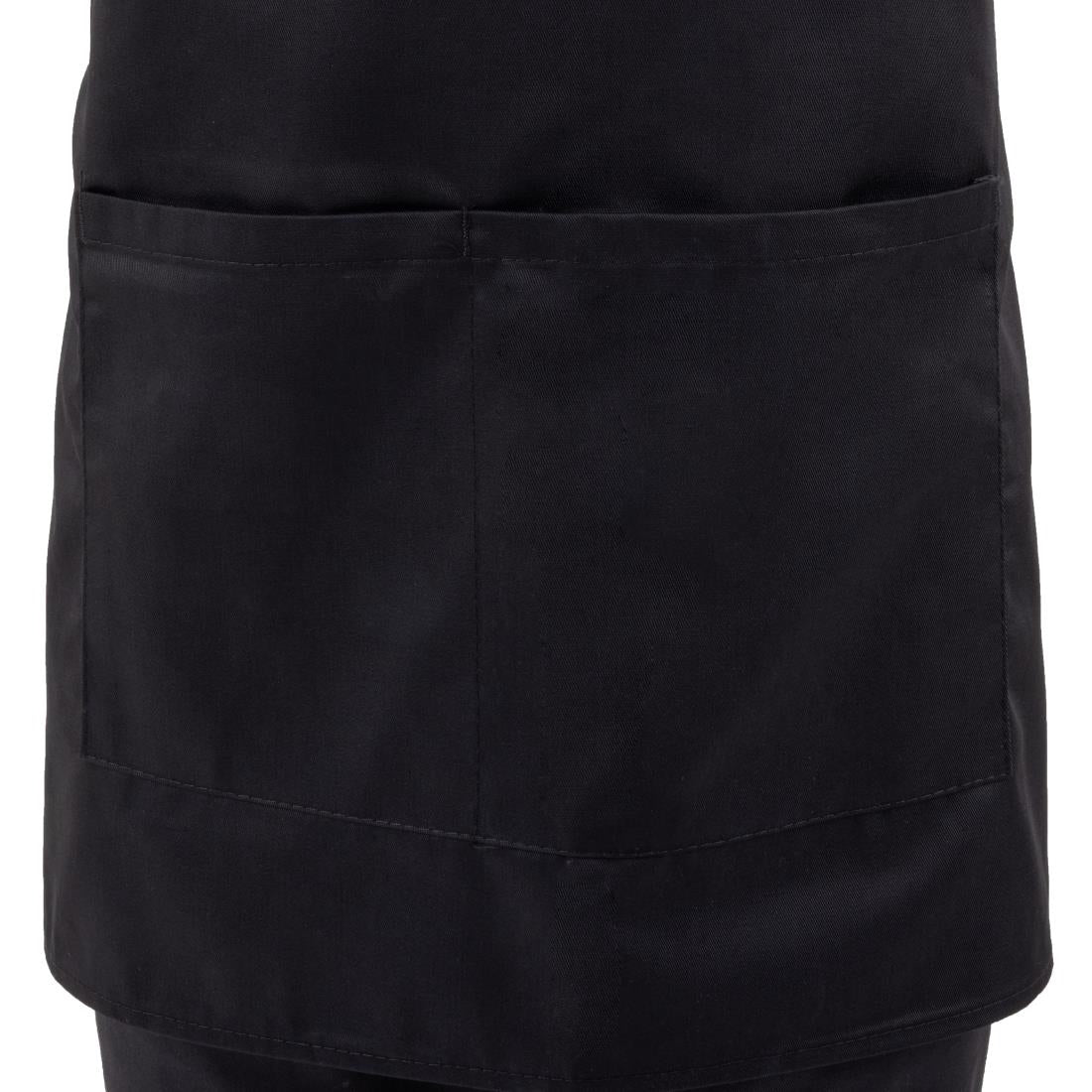 Whites V Neck Service Apron Black • PAS-B128