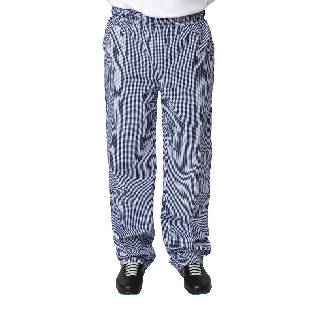 Whites Unisex Vegas Checkered Chef Pants Blue/White XXL • PAS-B311-XXL
