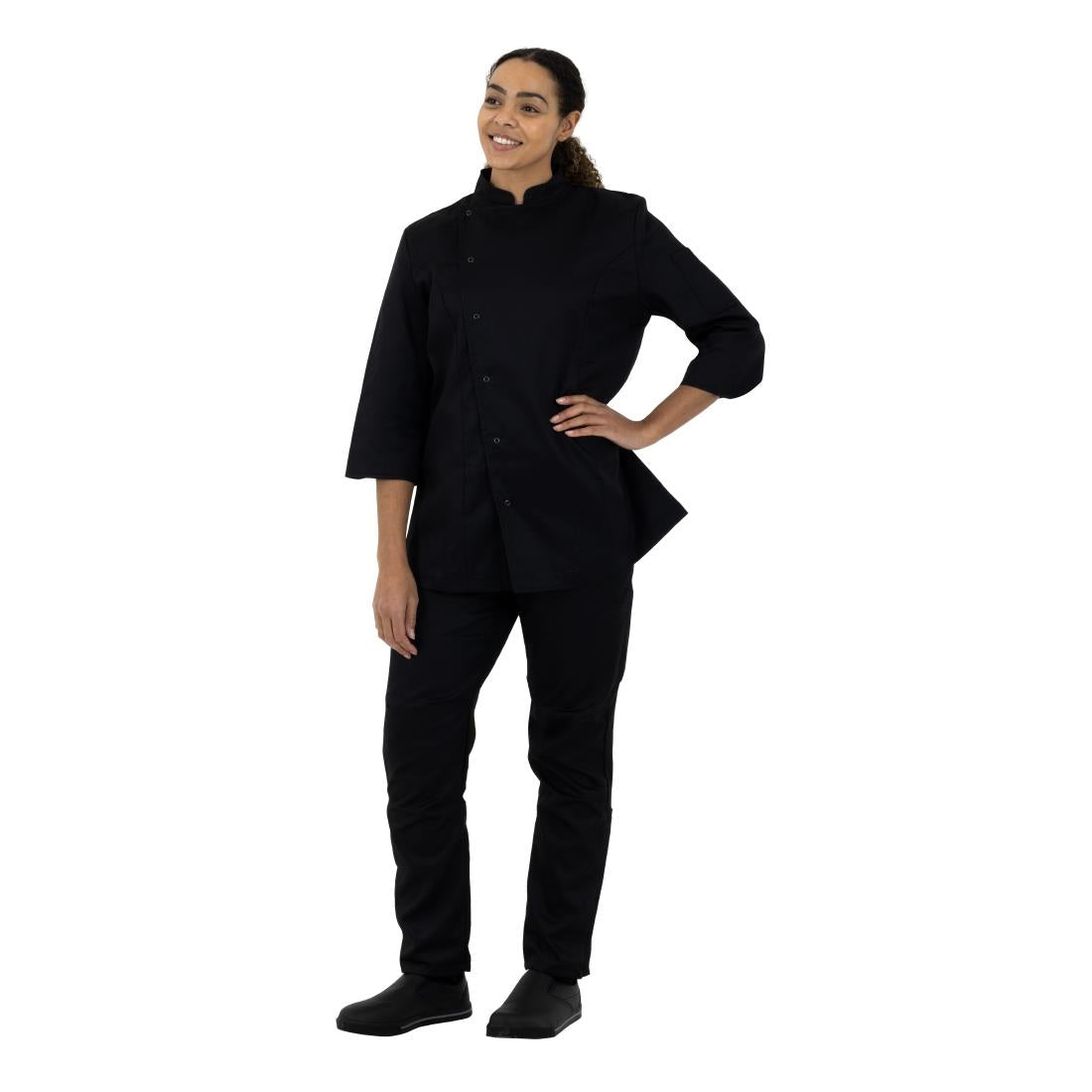 Whites Womens Fitted Chef Jacket Black • PAS-P_BA110