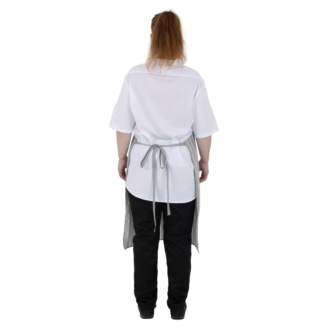 Whites Bib Apron Grey/White Butchers Stripe • PAS-BA111