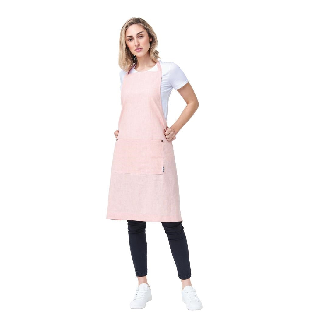 Urbanbar Clementine Linen Bib Apron Blush • PAS-BB638