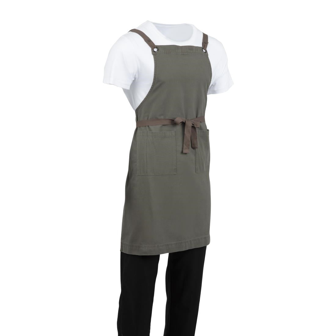 Southside Cotton Canvas Bib Apron Khaki • PAS-BB684