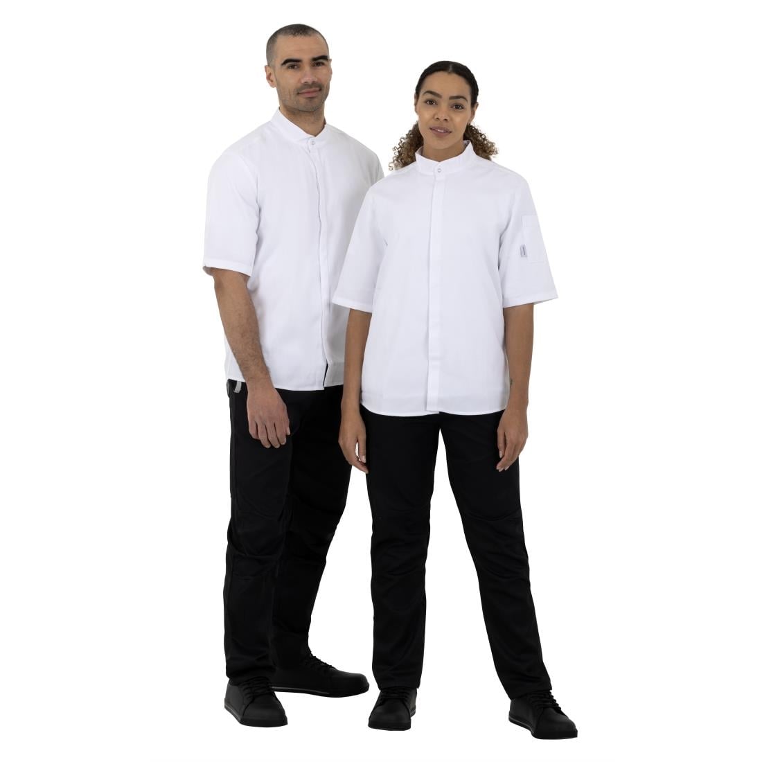 Southside Band Collar Unisex Chef Jacket White • PAS-P_BB702