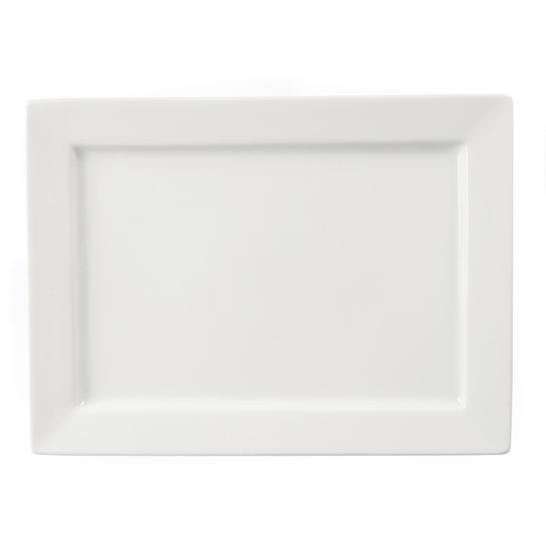 Olympia Whiteware Wide Rim Rectangular Platter - 400x295mm • PAS-C362