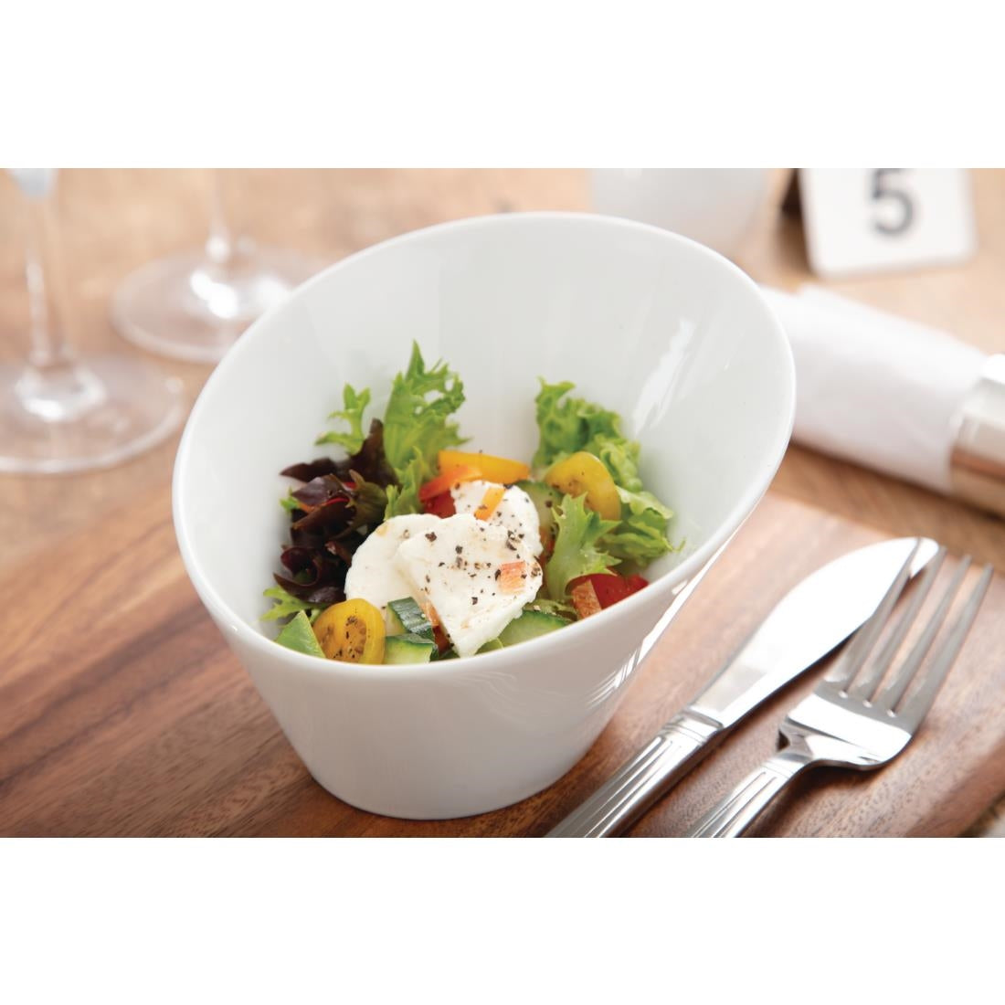 Olympia Whiteware Oval Sloping Bowls 154x 133mm 335ml (4 Pack) (Pack of 4) • PAS-CB079