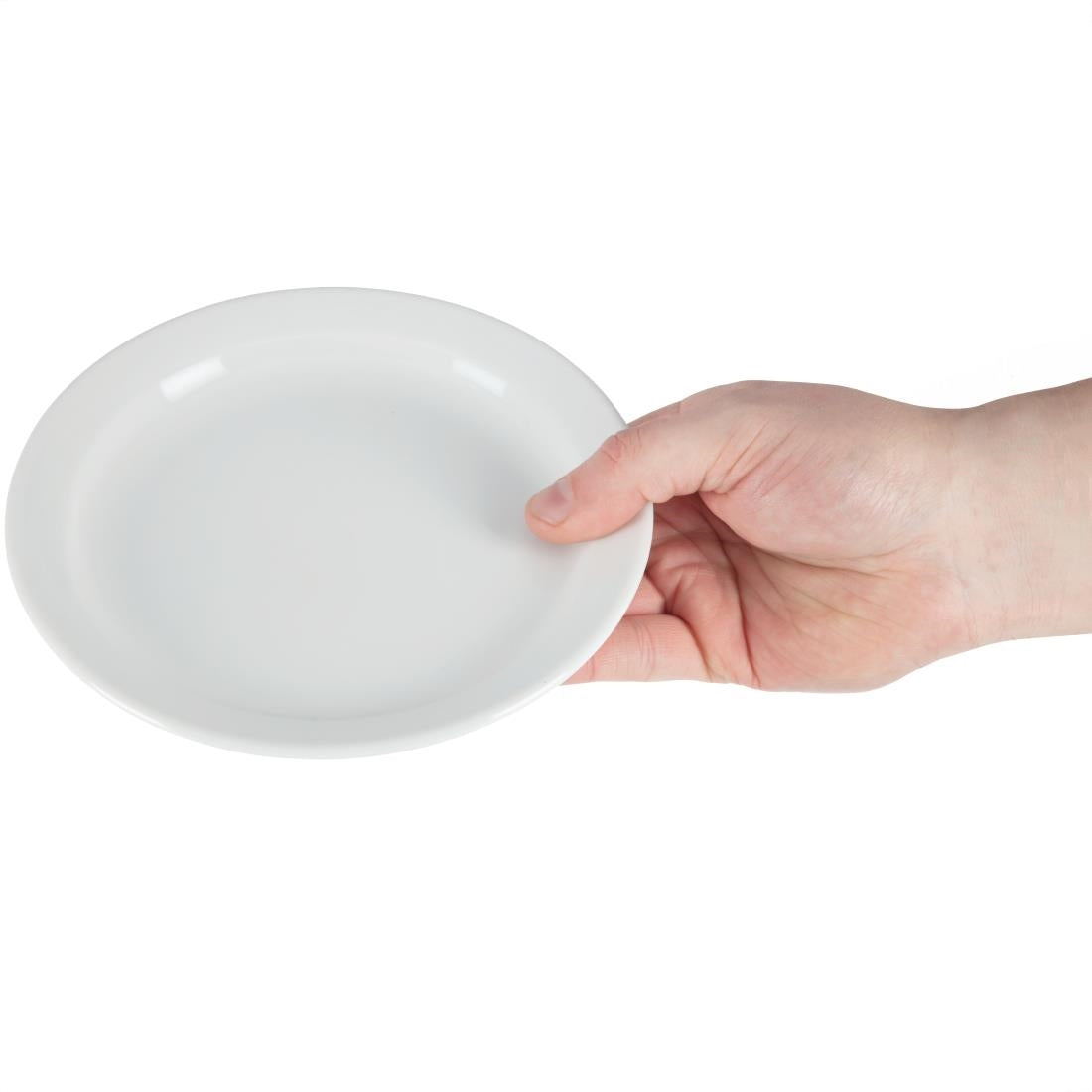 Olympia Whiteware Narrow Rimmed Plate - 180mm (12 Pack) (180(Ø)mm. Pack quantity: 12) • PAS-CB487