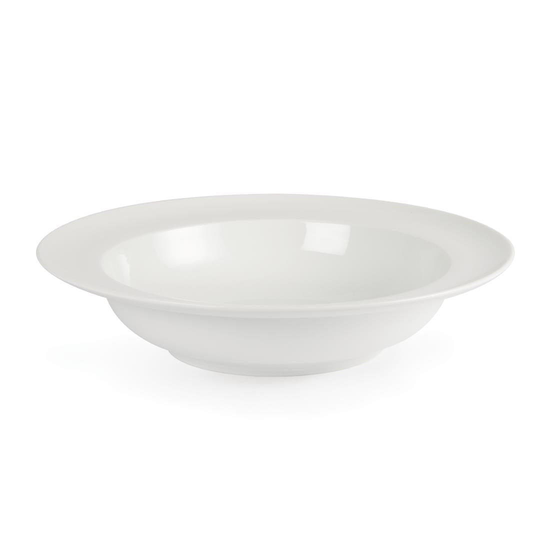 Olympia Whiteware Wide Rim Bowls 228mm (4 Pack) (Pack of 4) • PAS-CB694