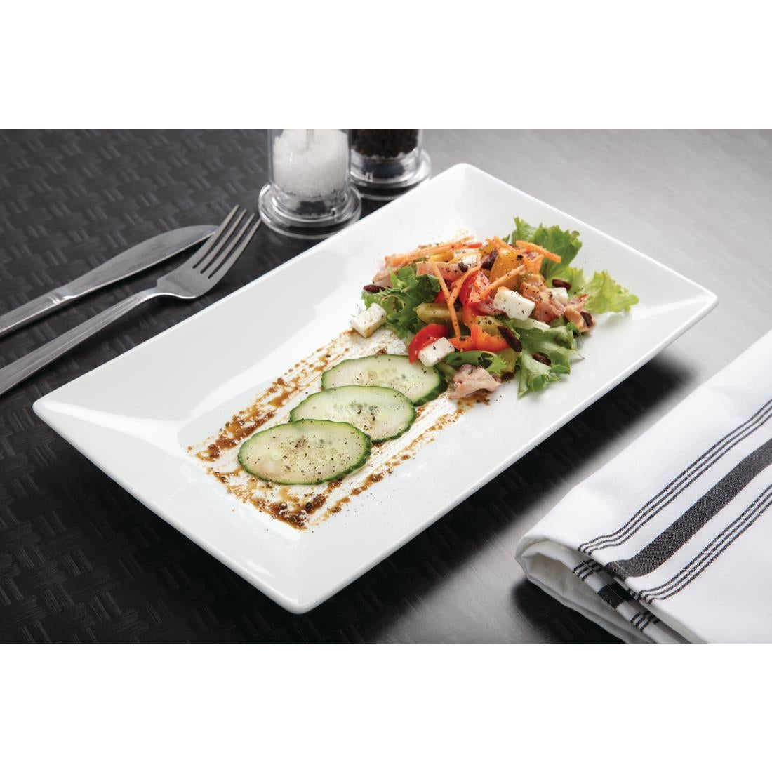 Olympia Whiteware Serving Rectangular Platter - 310x180mm (2 Pack) (Size: 310(W) x 180(L)mm. Pack Quantity: 2) • PAS-CC895