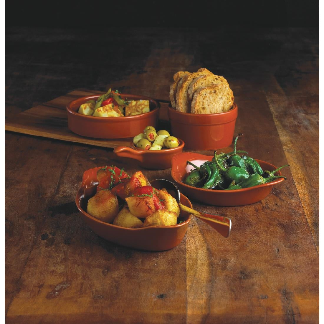 Olympia Tapas Rustic Mediterranean Dish Large - 134x30mm 5 1/4x 1 1/8" (6 Pack) • PAS-CD741