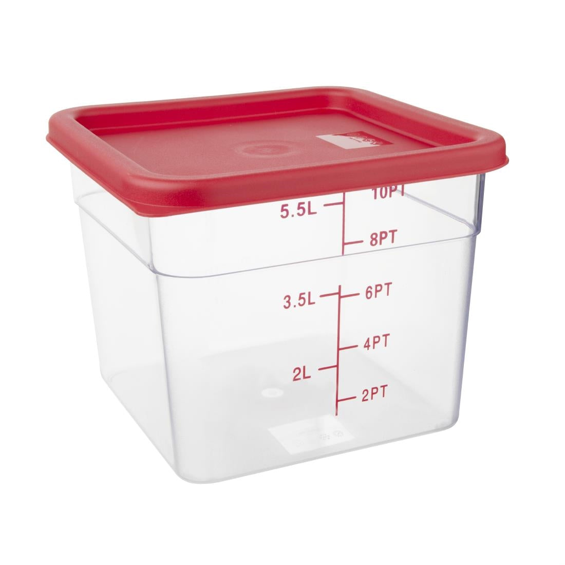 Hygiplas Red Square Food Storage Container Lid Medium • PAS-CF041