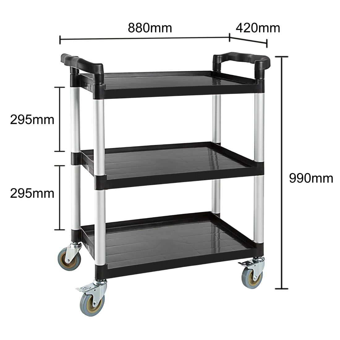 Vogue Polypropylene Mobile Trolley Small (Size: 990(H)x880(W)x420(D)mm. Capacity: 130kg) • PAS-CF101