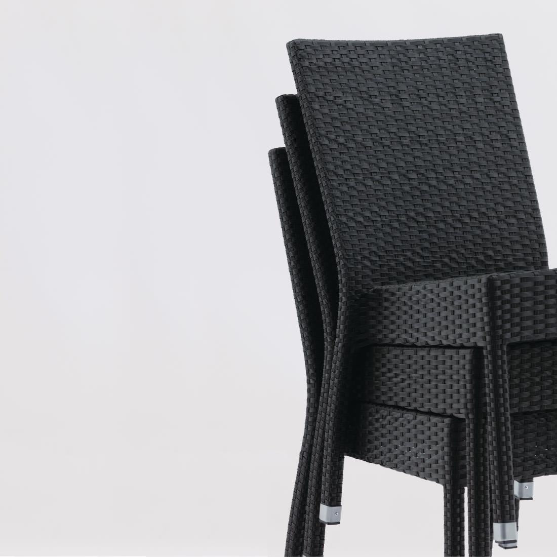 Bolero Wicker Side Chairs Charcoal (4 Pack) • PAS-CF159