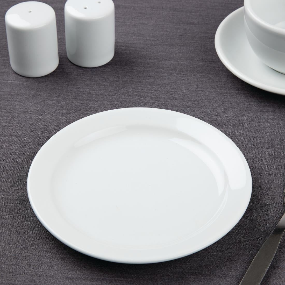 "Bulk Buy Olympia Athena Narrow Rimmed Plates 165mm (36 Pack)" (165mm Narrow Rimmed Plates | Pack quantity: 36) • PAS-S751