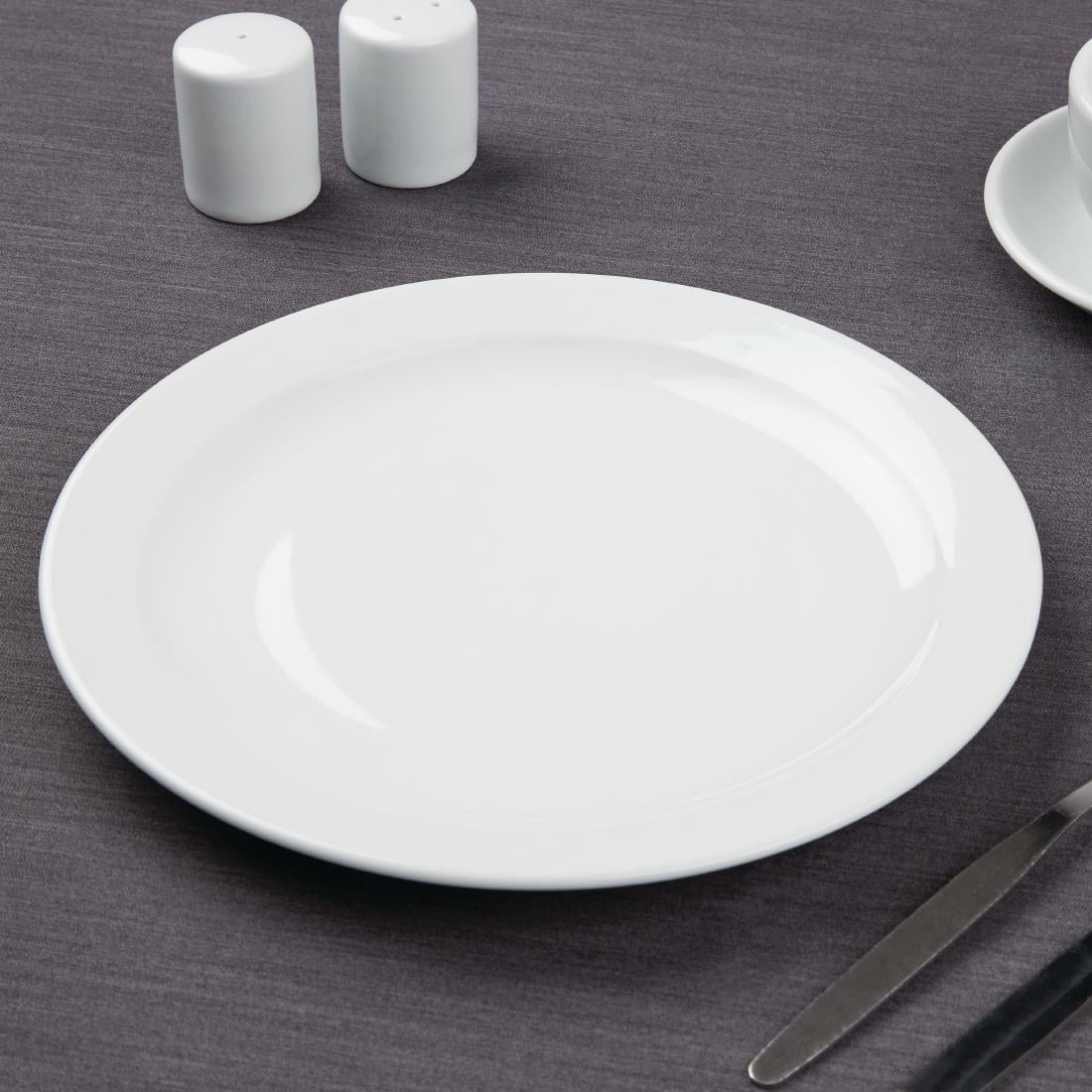 EDLP Olympia Athena Narrow Rimmed Plate - 255mm 10" (12 Pack) (255(Ø)mm. Pack quantity: 12) • PAS-CF364