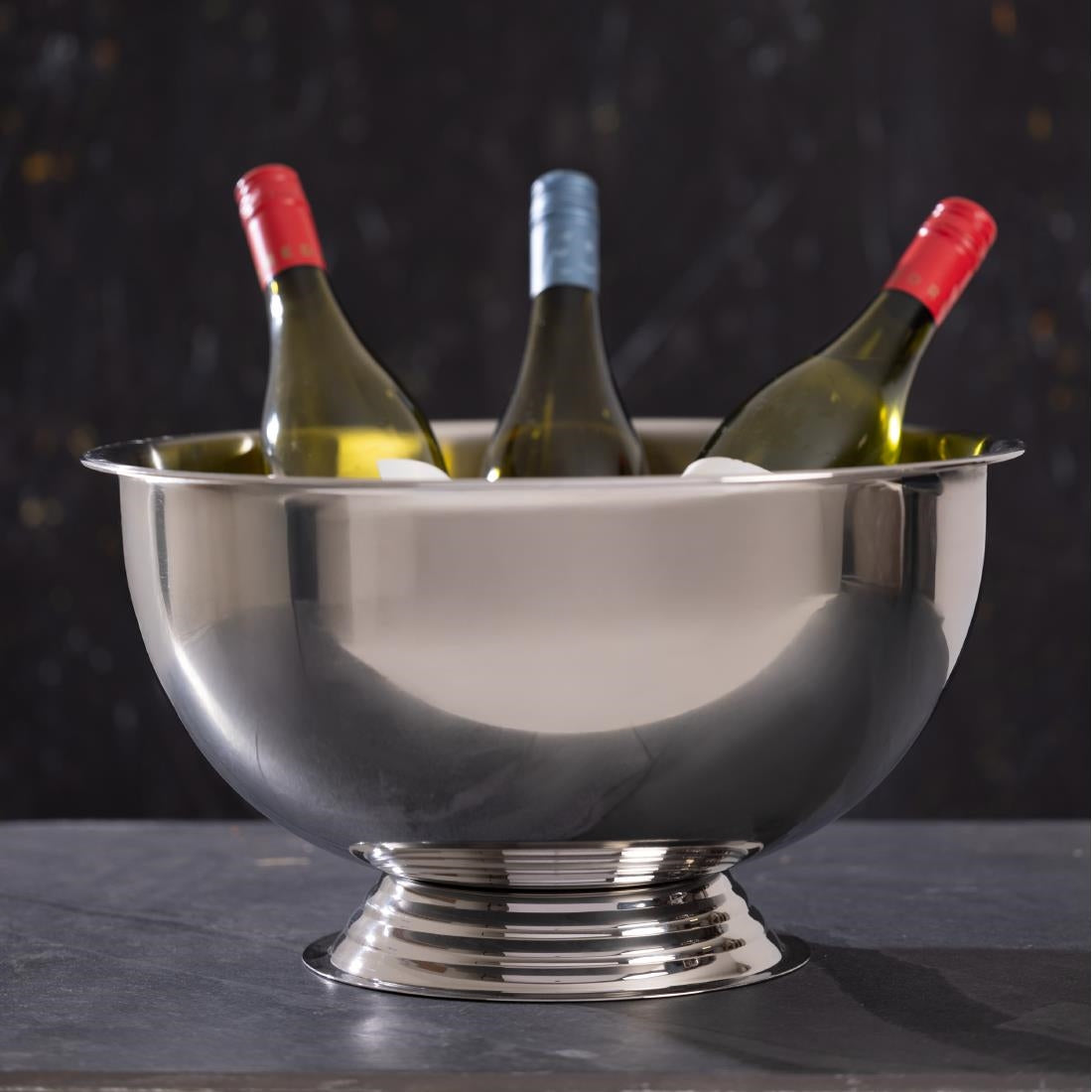Olympia Polished Stainless Steel Wine & Champagne Bowl (210(H) x 390(Ø)mm / 8.2x15.3" | Fits one bottle) • PAS-CK800