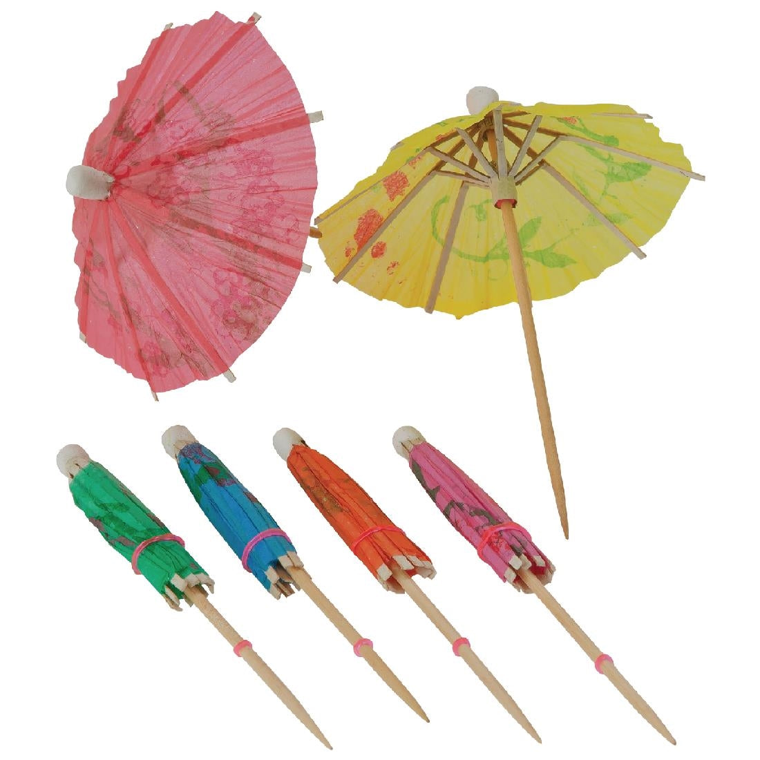 Fiesta Recyclable Paper Umbrellas Mixed Colours (144 Pack) (Pack of 144) • PAS-CL443