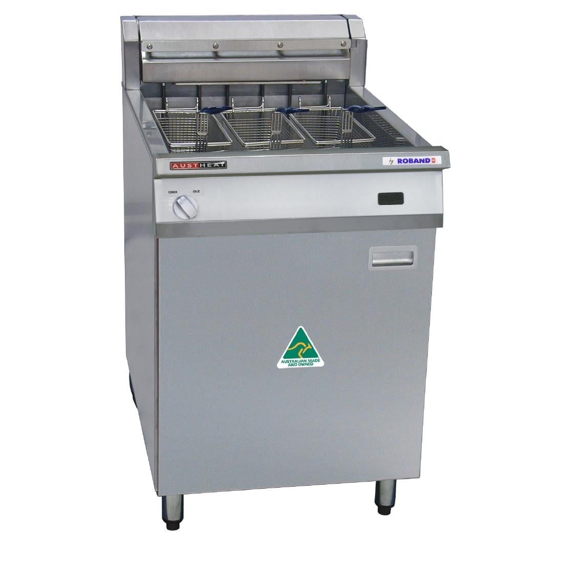Austheat AF813R Freestanding Electric Fryer Rapid Recovery Single Pan Three Baskets 43Ltr • PAS-CP464