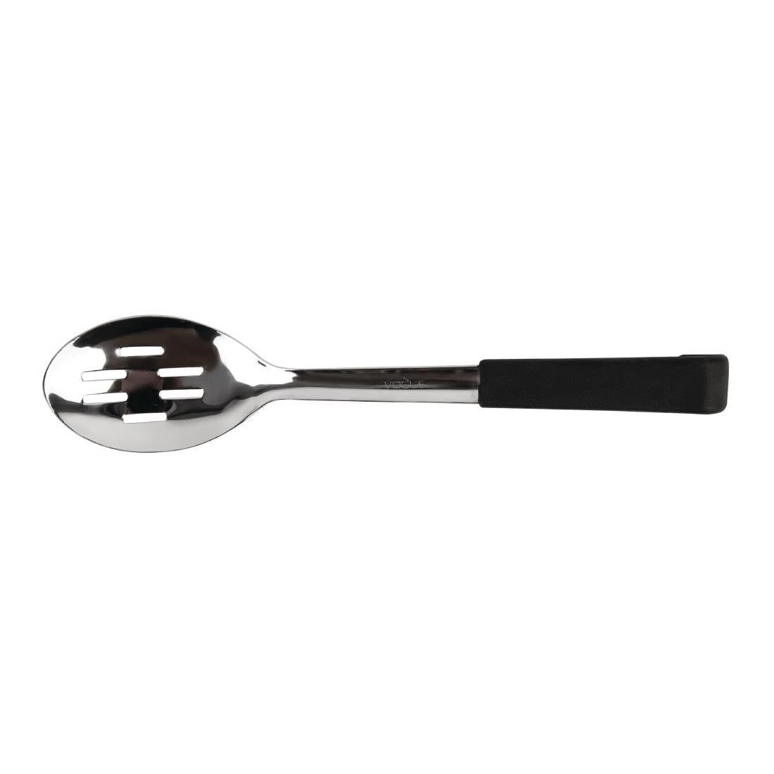 Vogue Slotted Serving Spoon Black Handle 340mm • PAS-CS911