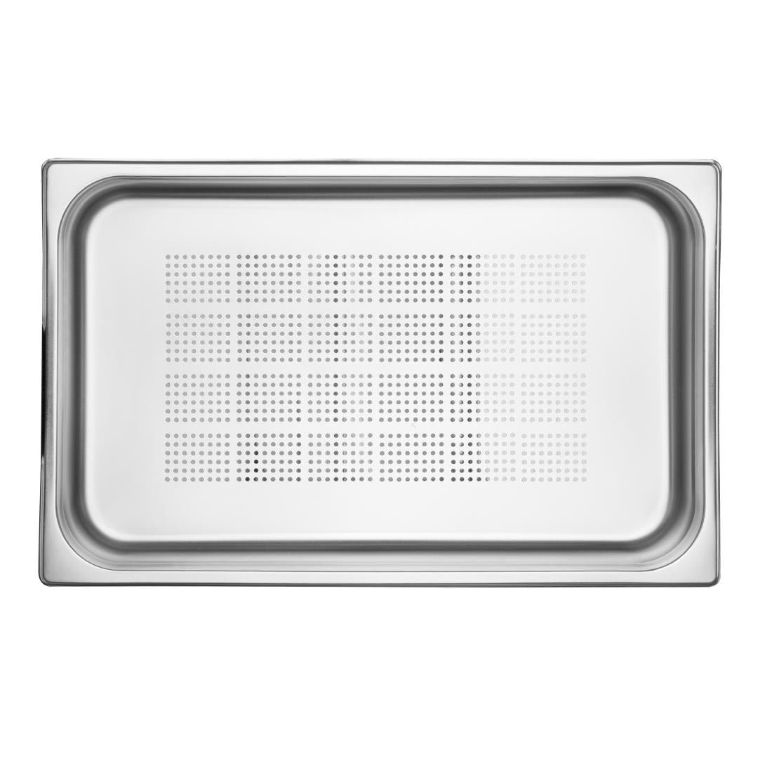 Vogue Heavy Duty Stainless Steel Perforated - GN 1/1 65mm • PAS-CU518