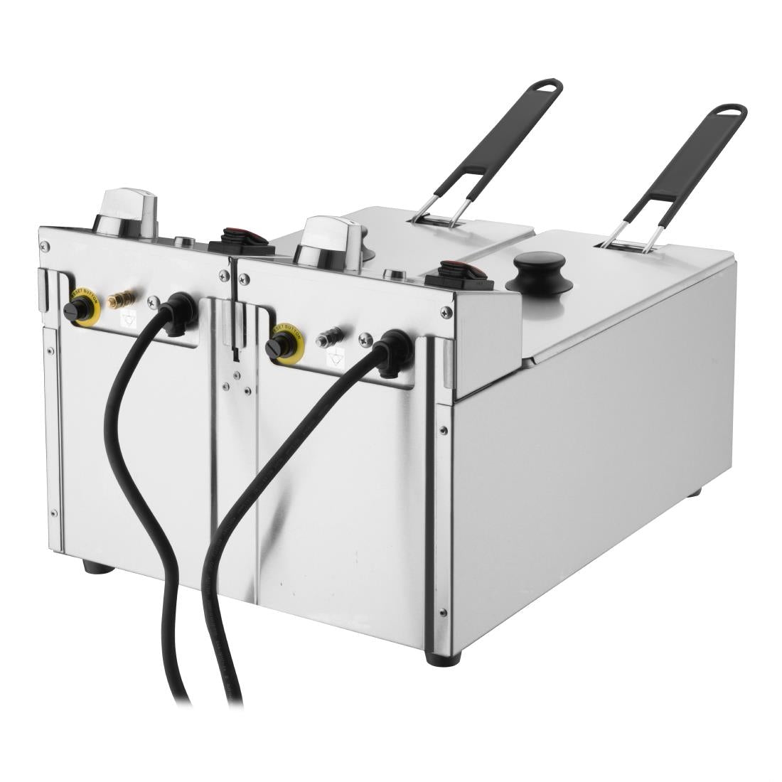 Apuro Twin Tank Fryer - 2x3Ltr - 2x2kW (2x2kW | Oil Capacity: 2x3Ltr) • PAS-CU615-A