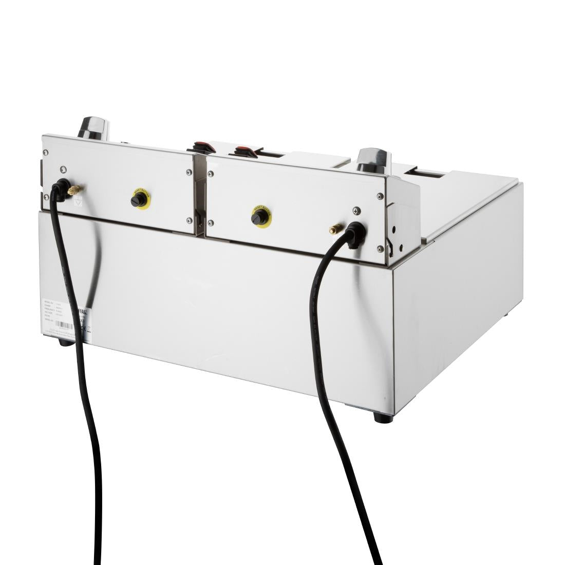 Apuro Double Electric Fryer with Timer 2x5Ltr (2x2.8kW | Oil Capacity: 2x5Ltr) • PAS-CU624-A