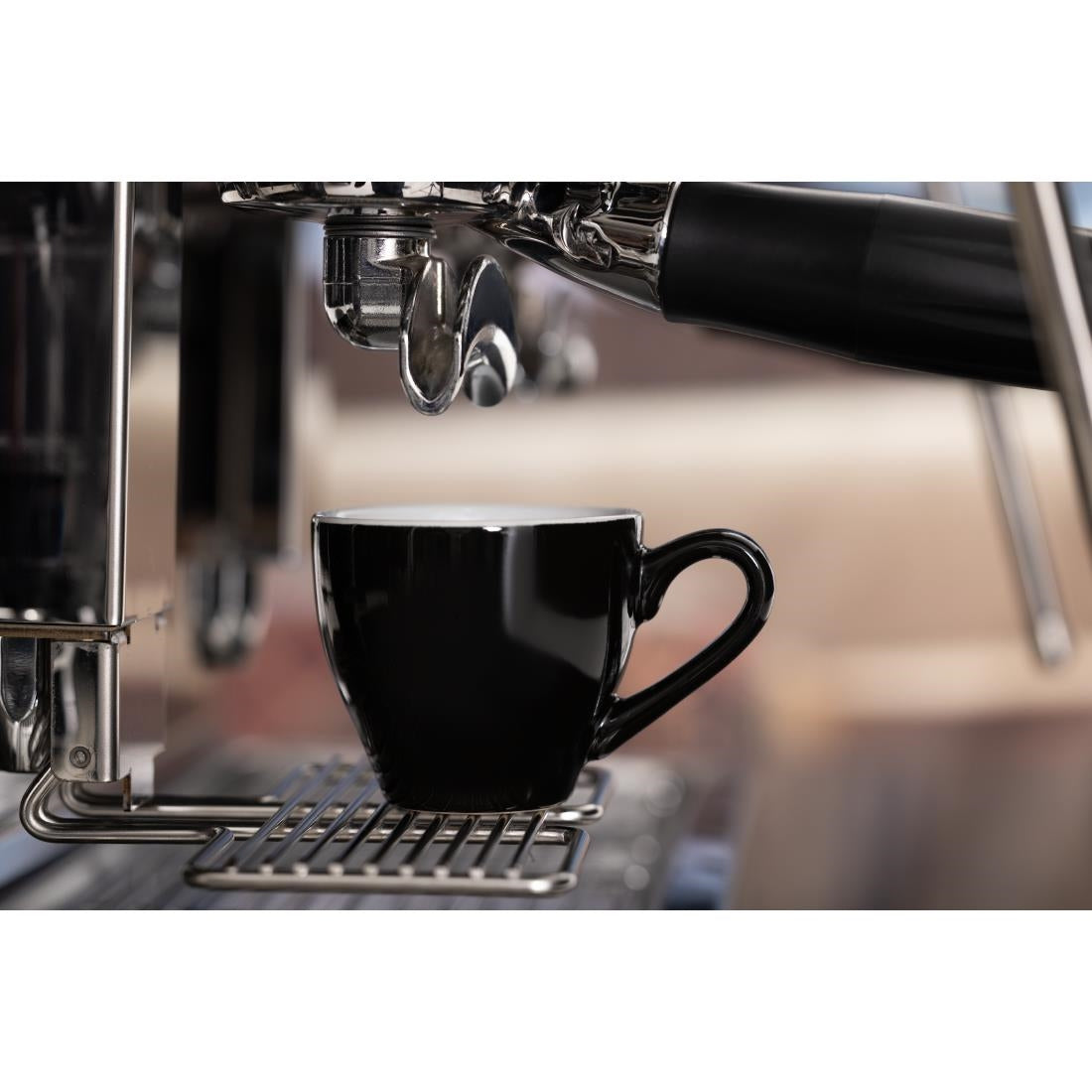 Olympia Cafe Espresso Cup Black - 100ml 3.38fl oz (12 Pack) (100ml/4oz. Pack quantity: 12) • PAS-CU952