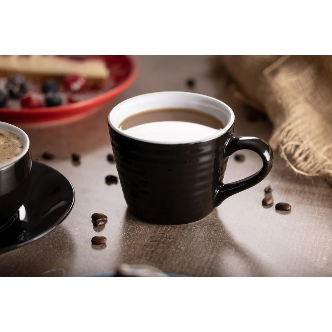 Olympia Cafe Aroma Mug Black - 230ml 8fl oz (6 Pack) (230ml / 7.7oz | Pack quantity: 6) • PAS-CU960