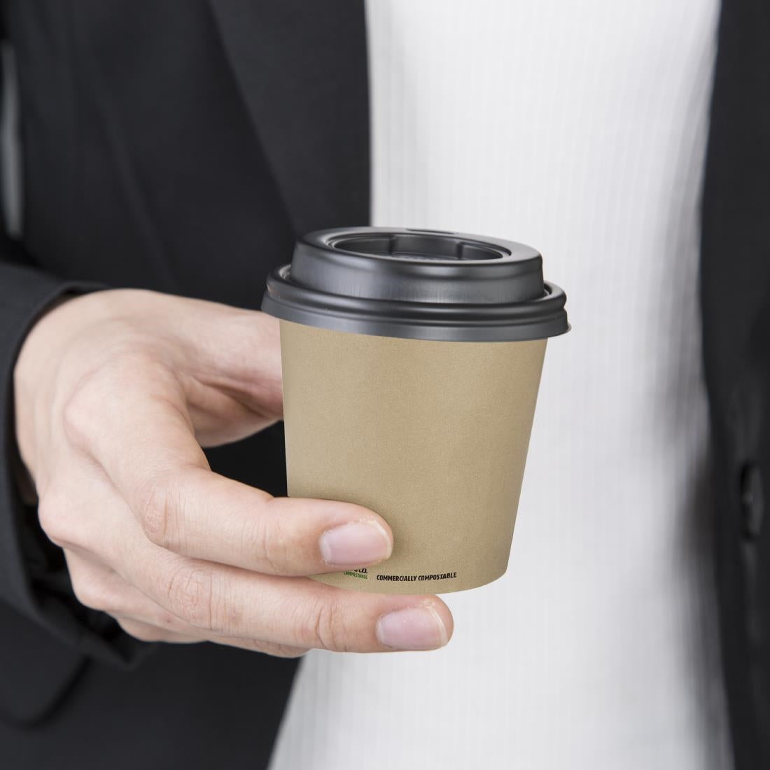 Fiesta Compostable Espresso Cups Single Wall 114ml (1000 Pack) (114ml. Pack Quantity: 1000. Plant-based PE lining) • PAS-CZ875