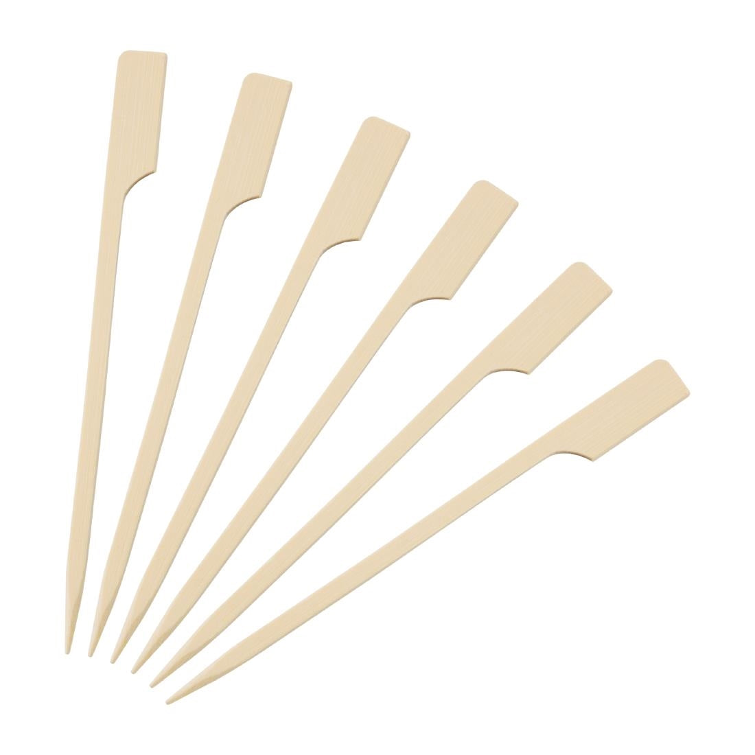 Fiesta Biodegradable Bamboo Paddle Skewers 120mm (100 Pack) (Length: 120mm | Bamboo | Pack of 100) • PAS-DB496