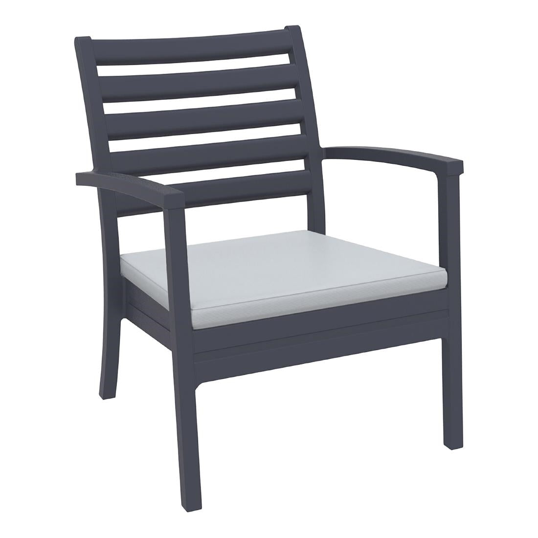 Siesta Exclusive Artemis XL Armchair Anthracite with Light Grey Seat Cushion (2 Pack) • PAS-DD046