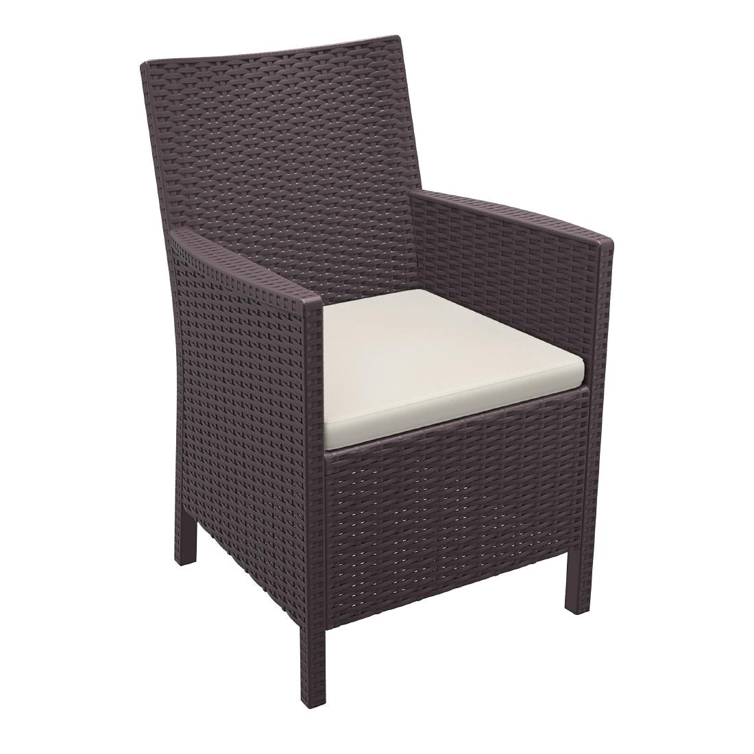 Siesta Exclusive California Armchair Chocolate with Beige Cushion (2 Pack) • PAS-DD081
