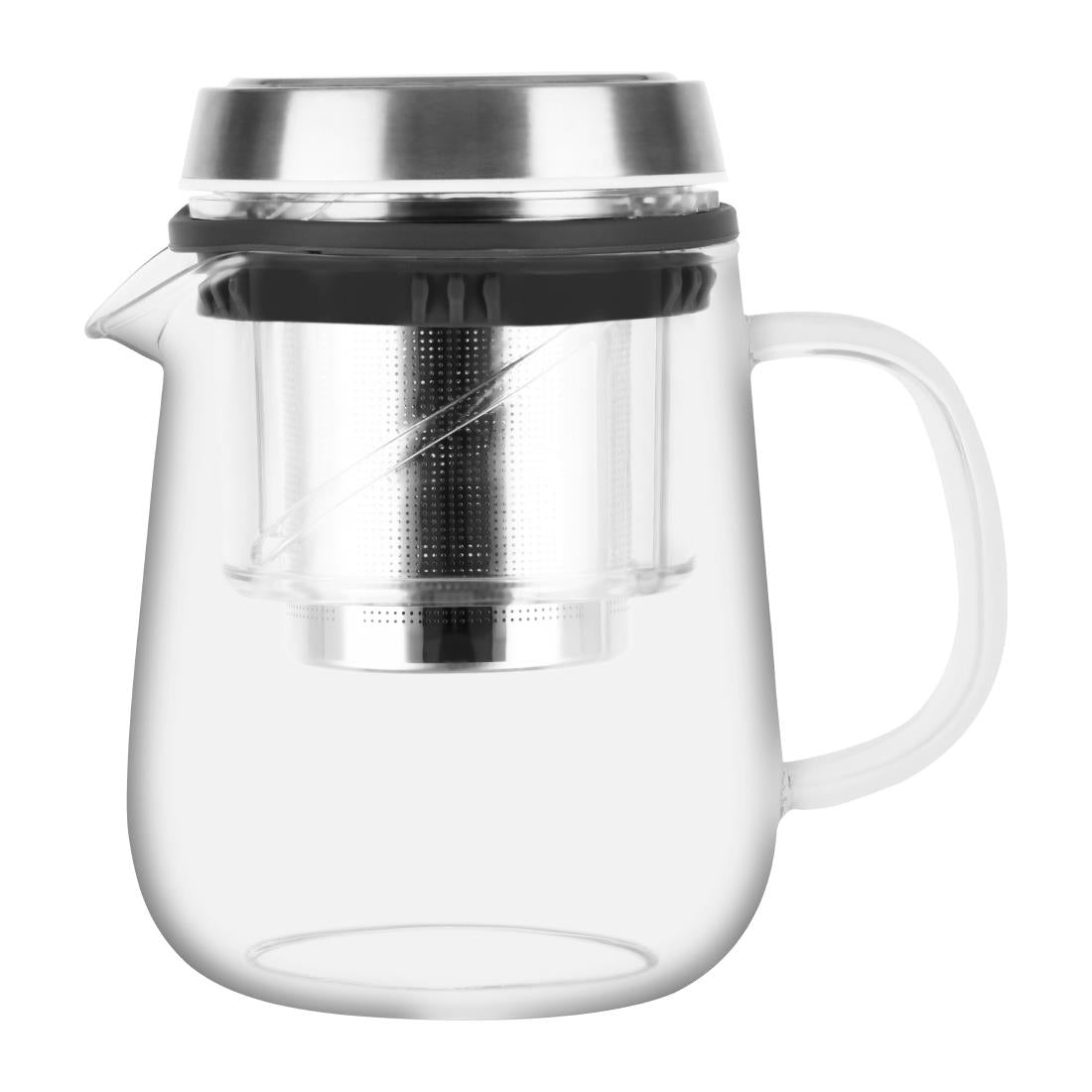 Brew Infusion Glass Teapot Screw Filter Infuser with stainless steel lid 600ml(2 Pack) (Capacity: 600ml | Pack of 2) • PAS-DD521
