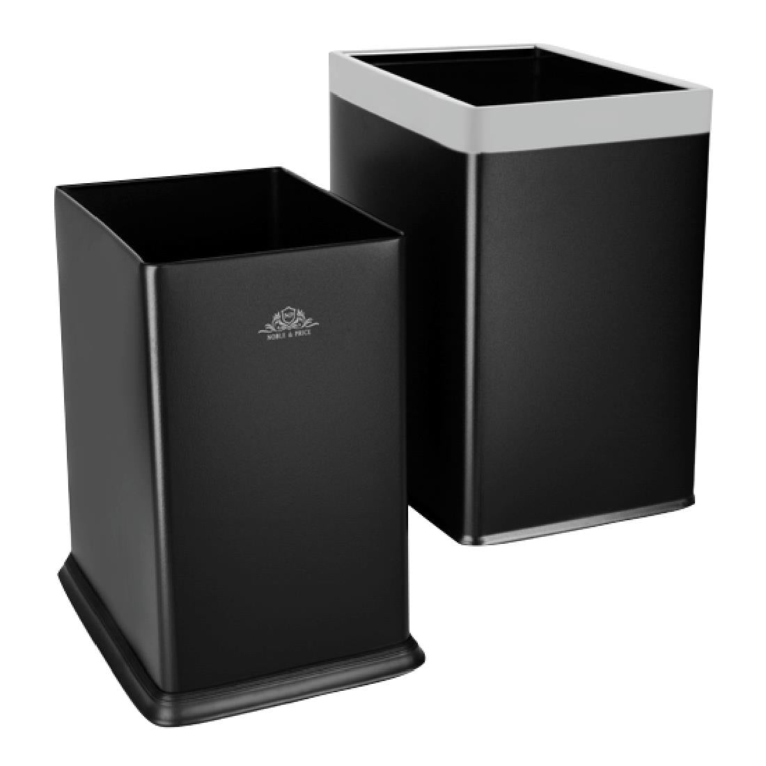 Noble & Price Rectangular Bin Black 8.8Ltr (Capacity: 8.8Ltr | Stainless steel top | 235x175x280mm) • PAS-DD765