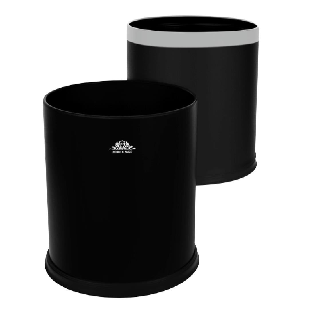 Noble & Price Round Black Bin 9.8Ltr (Capacity: 9.8Ltr | Stainless steel frame | 235x275mm) • PAS-DD766
