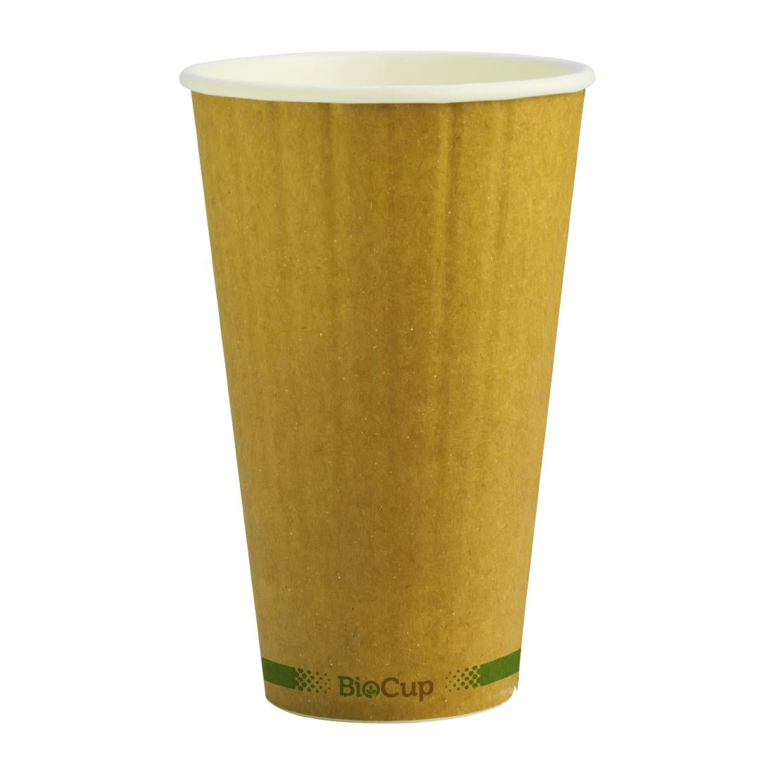 Biopak BioCup Double Wall Kraft Green Line - 460ml / 90mm (600 Pack) • PAS-DD808