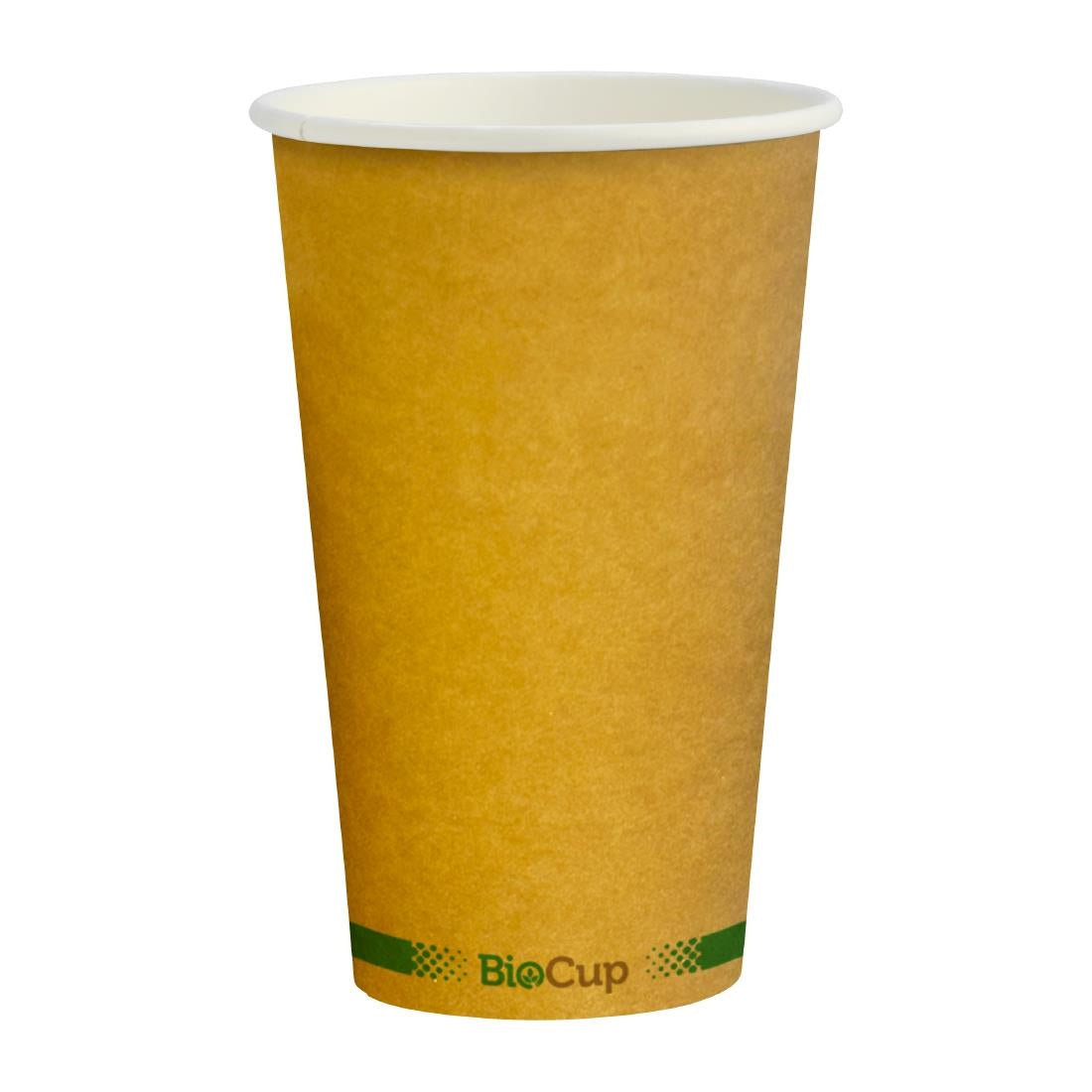 BioPak BioCup Single Wall Kraft Green Line - 350ml / 80mm (1000 Pack) • PAS-DD812