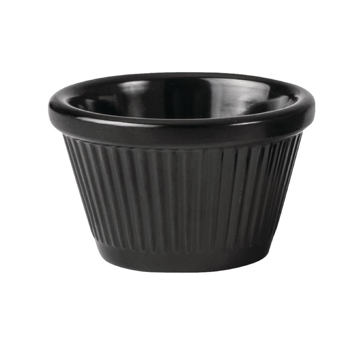 Ryner Melamine Ramekin Fluted Black - 45ml • PAS-DD933