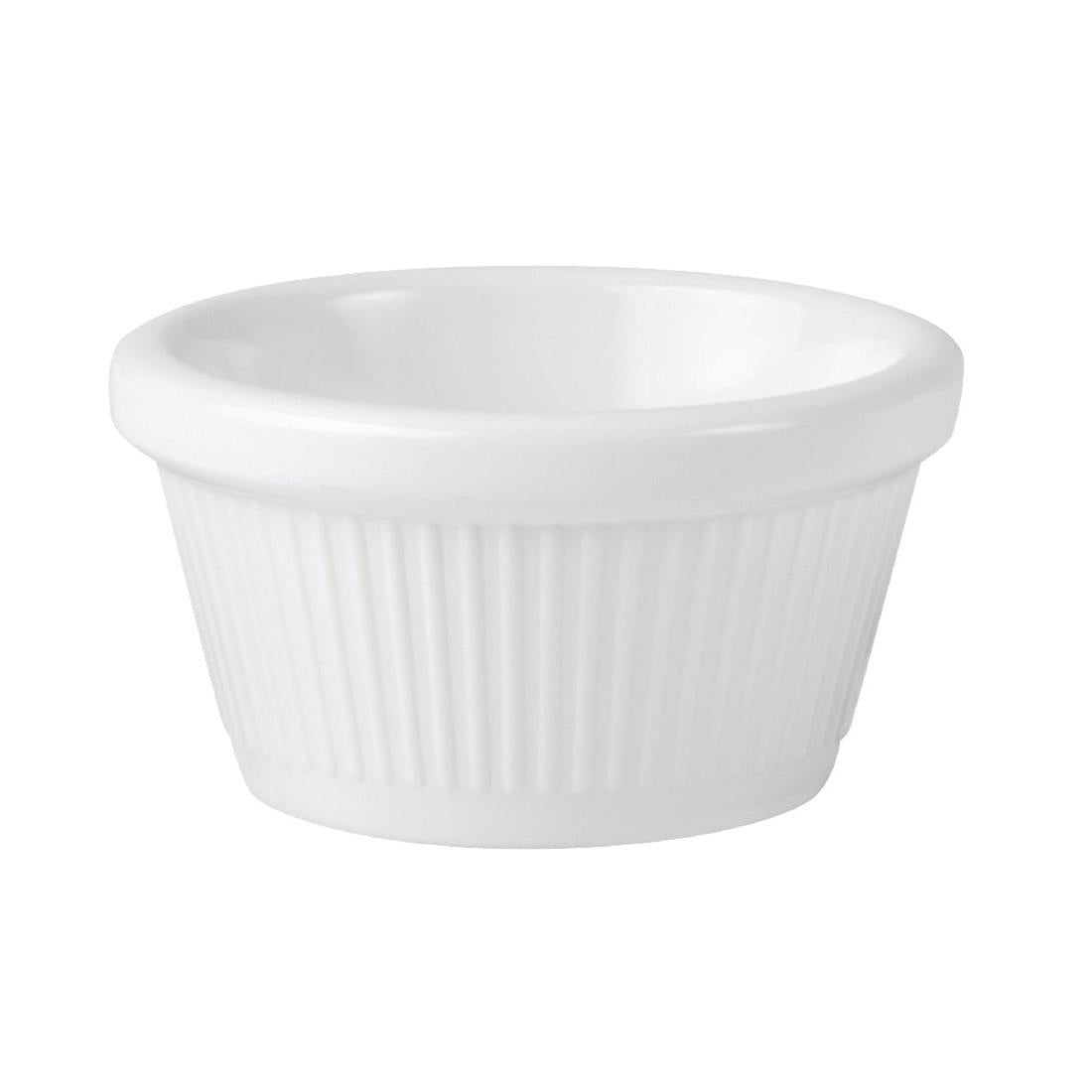 Ryner Melamine Ramekin Fluted White - 60ml • PAS-DD934