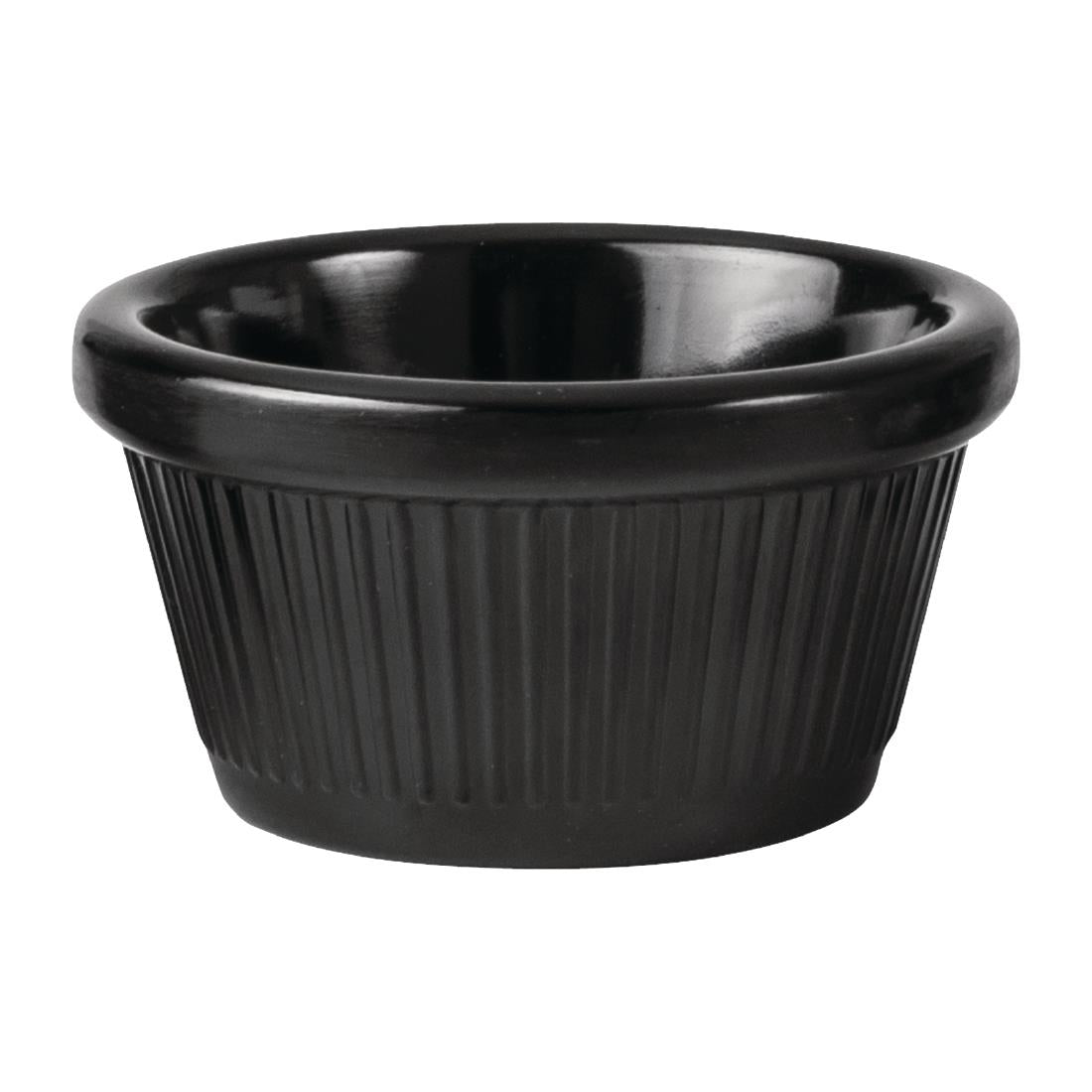 Ryner Melamine Ramekin Fluted Black - 60ml • PAS-DD935