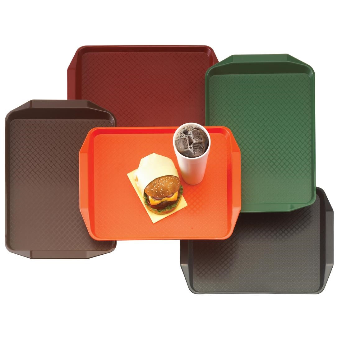 Cambro Fast Food Rectangular Handled Tray - Red - 300x410mm • PAS-DE315
