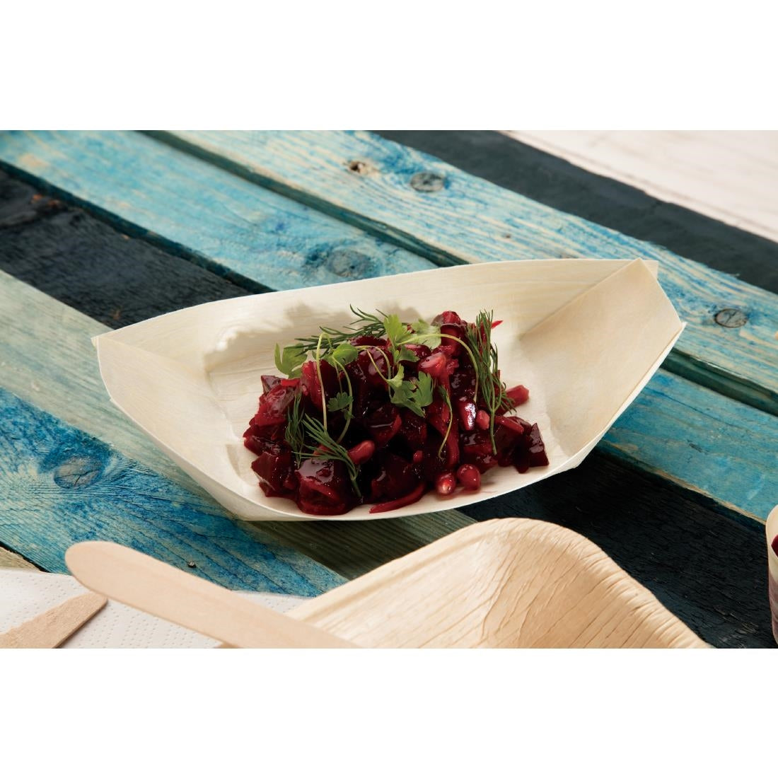 Fiesta Compostable Wooden Sushi Boats Large 250mm (100 Pack) (Pack of 100) • PAS-DK386