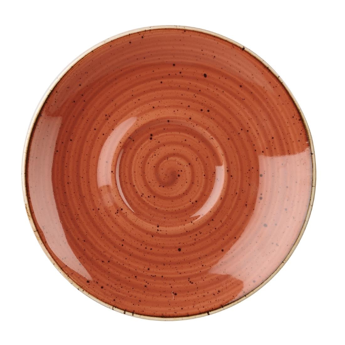 Churchill Stonecast Round Cappuccino Saucers Spiced Orange 185mm • PAS-DK550