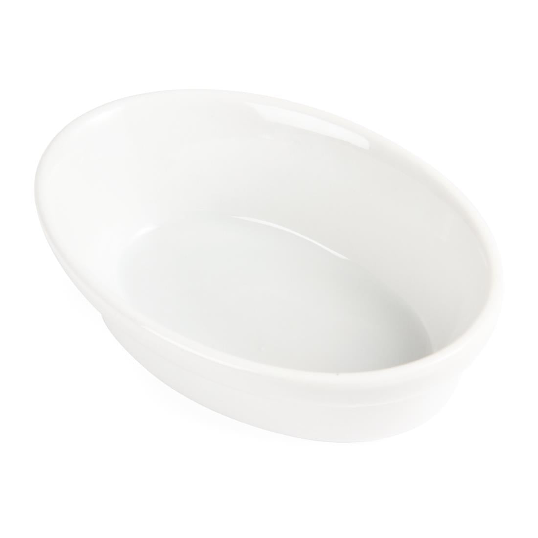 Olympia Whiteware Oval Pie Bowl - 44x145x104mm (6 Pack) • PAS-DK806