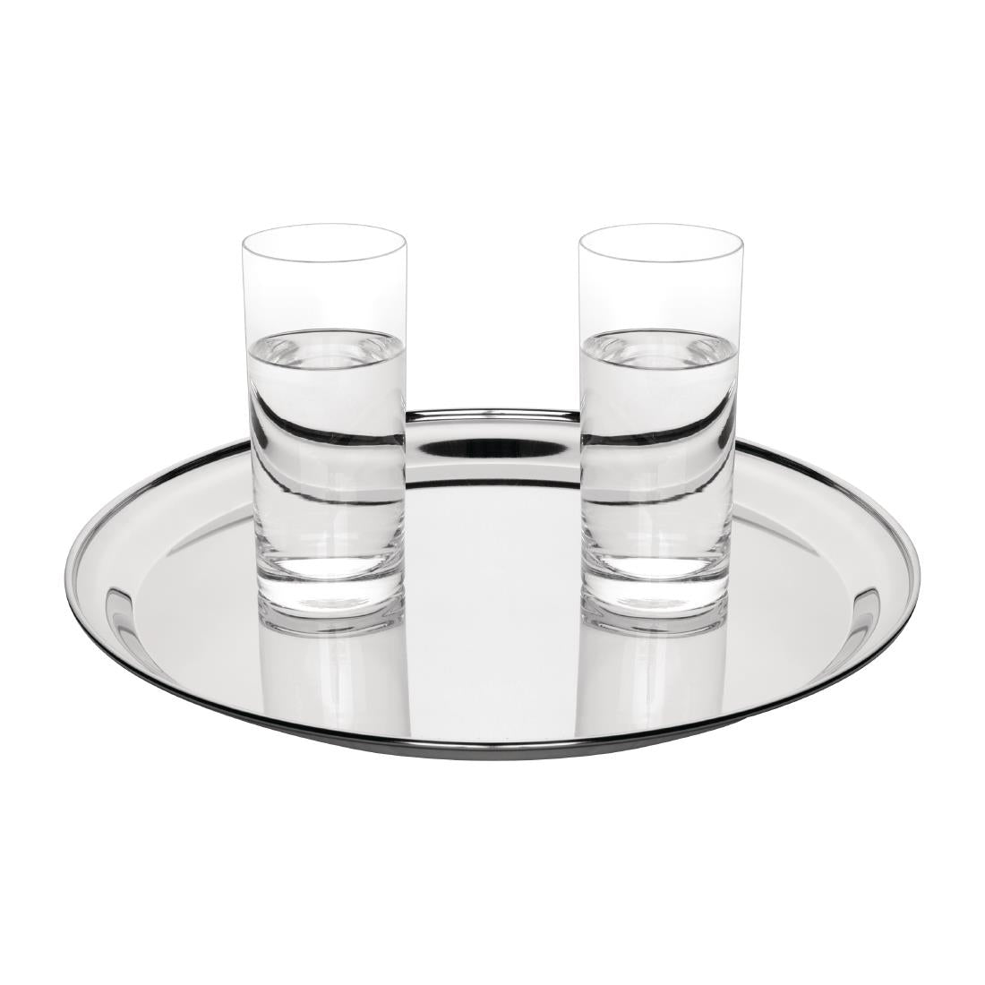 Olympia Stainless Steel Round Serving Tray 355mm • PAS-DM193