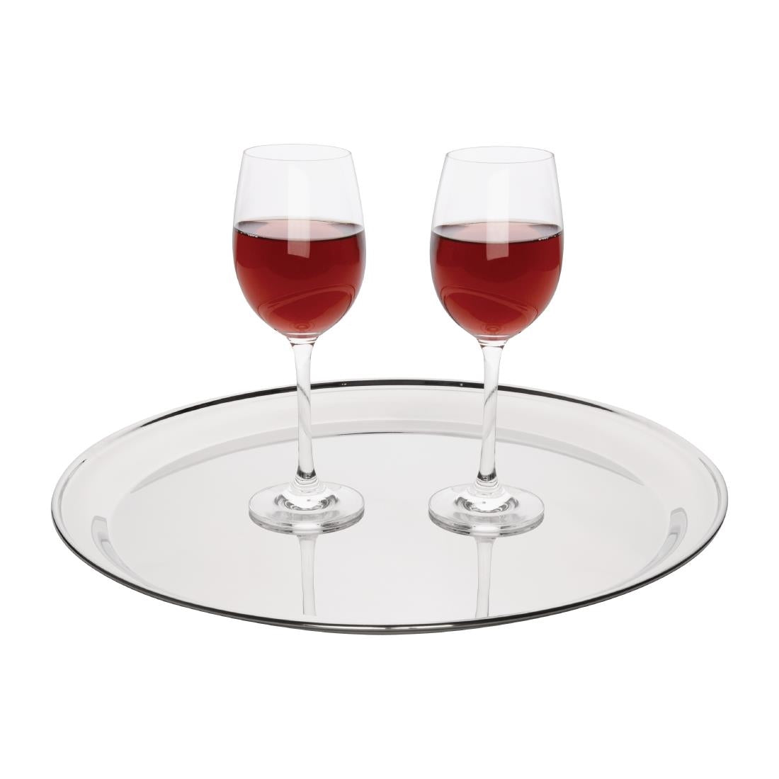 Olympia Stainless Steel Round Serving Tray 405mm • PAS-DM194