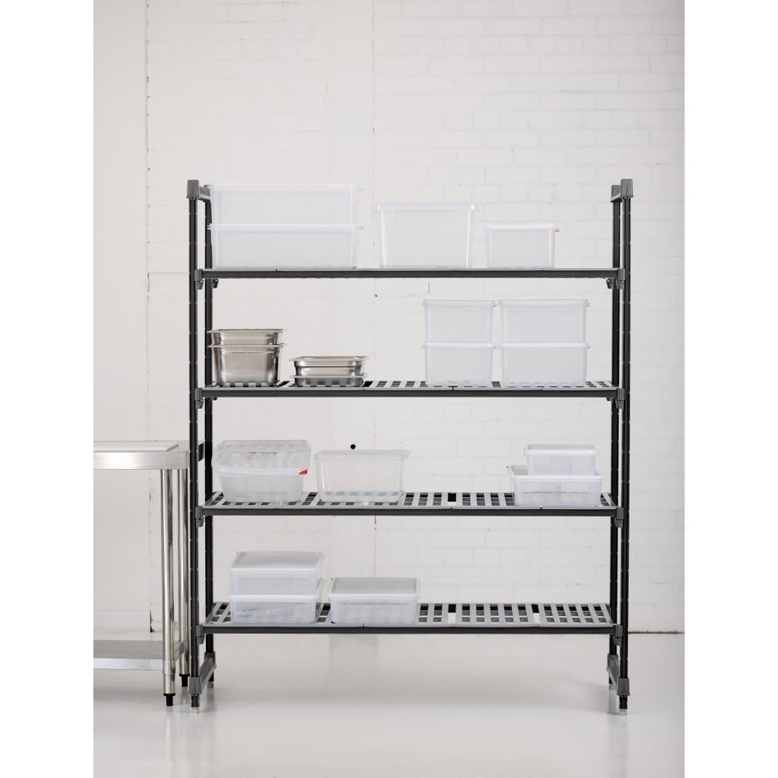 Cambro Camshelving Basics Plus 4 Tier Shelving Starter Unit - 1830x1525x610mm • PAS-DM776